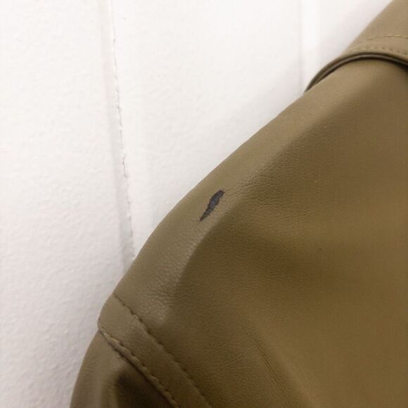 The Frankie Shop Zoeyy Faux Leather Wrap Dress Khaki Green Size Small - Picture 8 of 9